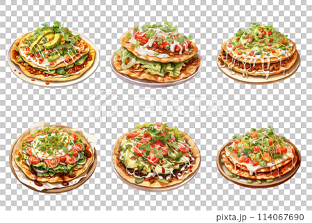 Crispy Tostadas Loaded with Delicious Toppings 114067690