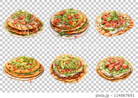 Tostadas with a Variety of Toppings 114067691