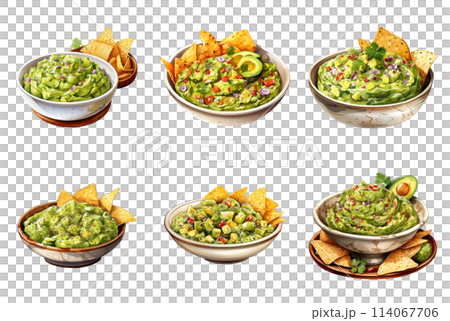 A Vibrant Green Bowl of Creamy Avocado Dip for Tortilla Chips 114067706