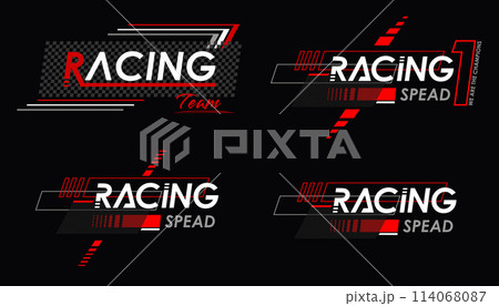 Race sport car stripe stickers, checker decals. Motorsport championship or rally racing tournament vintage symbols. Car tuning stickers, speed racing stripes. Markings for transport. Race sport car stripe stickers, checker decals. Motorsport championship or rally racing tournament vintage symbols. Car tuning stickers, speed racing stripes. Markings for transport. 114068087