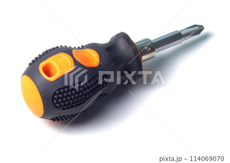 Screwdriver with short handle isolated on a white background 114069070