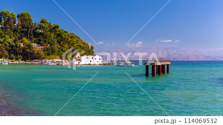 Panoramic View of Vlacherna Monastery Corfu, Greece 114069532