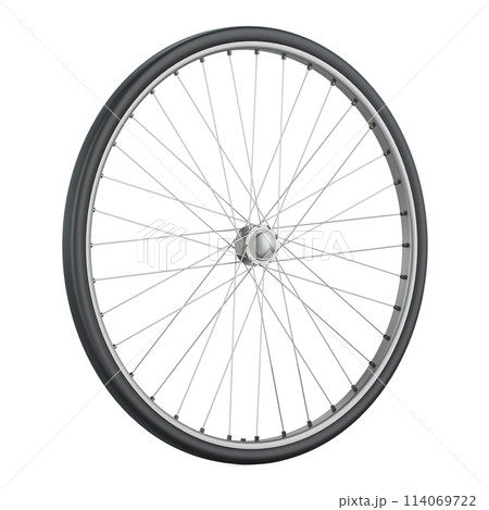 Retro wire-spoked wheel, 3D rendering Retro wire-spoked wheel, 3D rendering 114069722