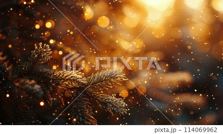Christmas Tree Illuminated at Night 114069962