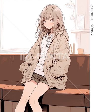 ベージュのジャケットを着た女の子イラスト「AI生成画像」のイラスト素材 [114070179] - PIXTA ヴィンテージ女性イラストジャケット