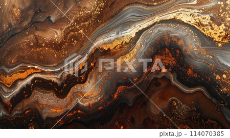 Close up of a brown and black marble background 114070385