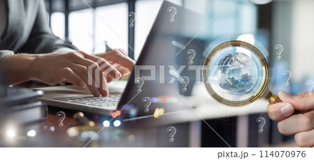 Concept of searching for answers to questions on the network. Concept of searching for answers to questions on the network. 114070976