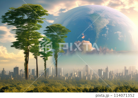 Bright fantastic landscape of Earth planet. 114071352