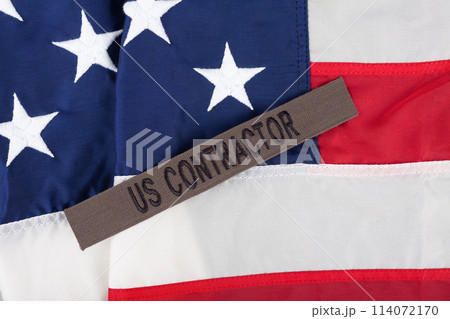 US Contractor Branch Tape on national USA flag US Contractor Branch Tape on national USA flag 114072170