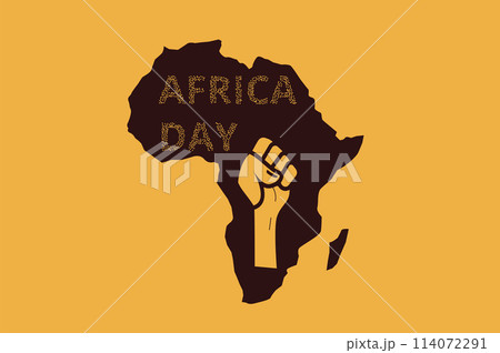 Africa Day Illustration with Africa map silhouette banner. Celebration design card template. African Liberation May 25. Vector background 114072291