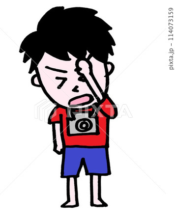 眩しがるカメラ小僧(カメラマン) 眩しがるカメラ小僧(カメラマン) 114073159