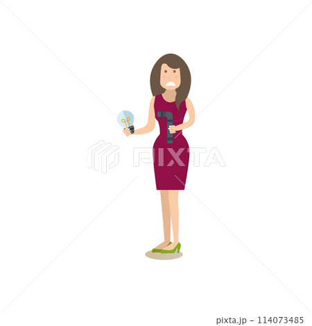 Broken pipe repair concept vector illustration in flat style 114073485
