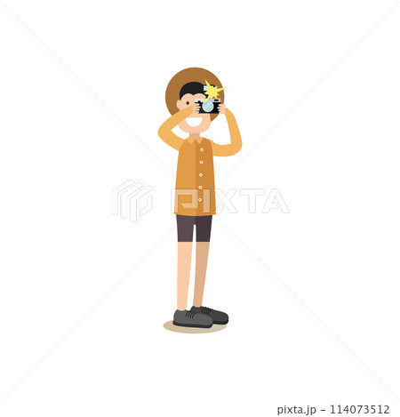 Tourist people vector illustration in flat style 114073512