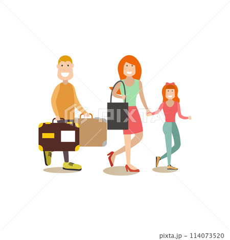 Departure concept vector illustration in flat style Departure concept vector illustration in flat style 114073520