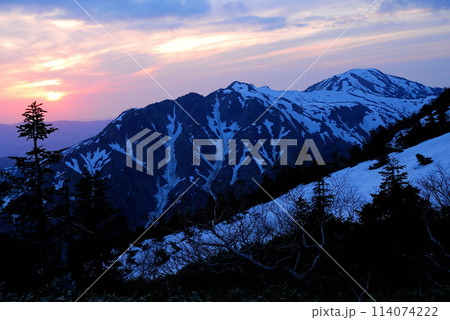 白山釈迦岳夕景 114074222