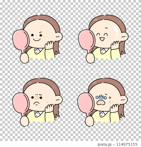 女性の肌トラブル　バリエーションセット 114075155