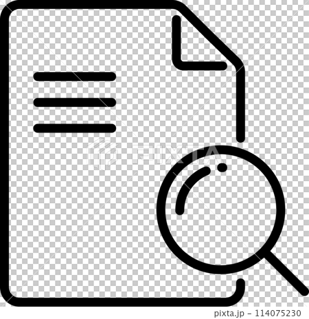 Document and magnifying glass icon 114075230