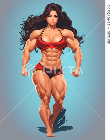 女性ボディビルダー「AI生成画像」のイラスト素材 [114075251] - PIXTA