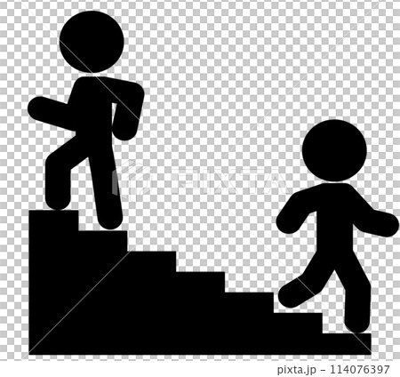 階段ですれ違う棒人間 階段ですれ違う棒人間 114076397