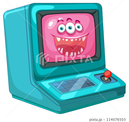 Happy Cartoon Computer Character Illustrationのイラスト素材 [114076503] - PIXTA