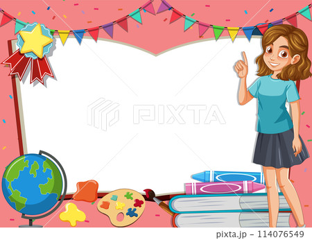 Young Girl Teaching in a Classroom Setting 114076549