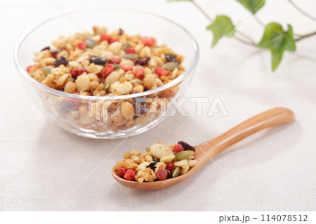 フルーツグラノーラ ヘルシーな朝食 フルーツグラノーラ ヘルシーな朝食 114078512