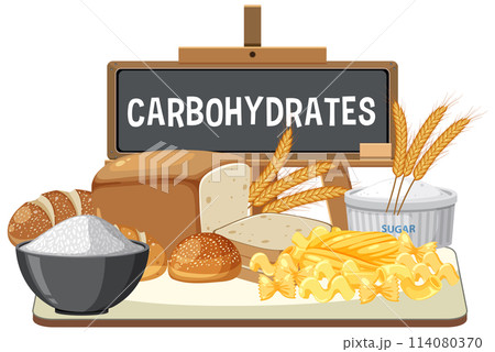 Carbohydrates Food Group Illustration 114080370