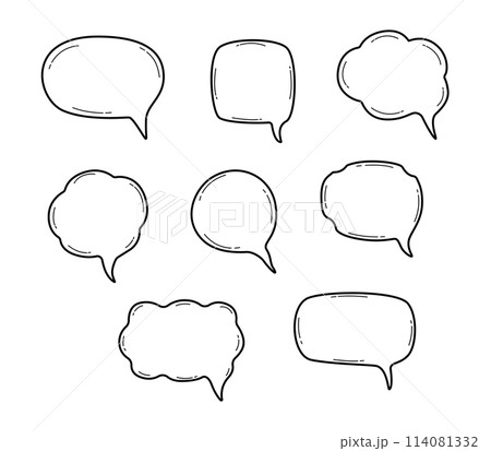 Speech bubbles icons set. Vector illustration for conceptual design. 114081332