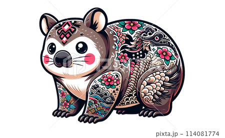 タトゥーの入ったウォンバット 114081774