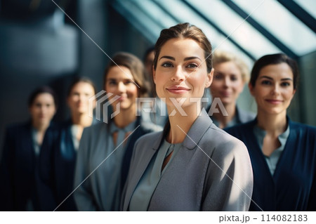 Confident woman. Celebrating women's history month: a tribute to enduring legacy of female empowerment, girl power, women empowerment, gender equality, feminism, journey of resilience and progress 114082183