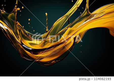 Motor oil in the mechanism of a car engine: care for durability and efficiency. car engine with lubricant oil on repairing. Concept of lubricate motor oil 114082193