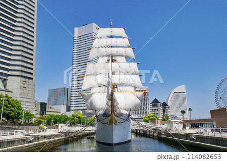 横浜みなとみらい地区 日本丸メモリアルパーク 帆船「日本丸」 総帆展帆 国の重要文化財 横浜みなとみらい地区 日本丸メモリアルパーク 帆船「日本丸」 総帆展帆 国の重要文化財 114082653