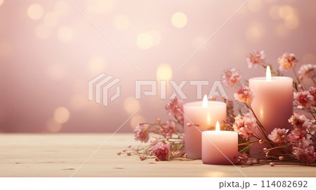 Table setting, harmonious combination of ornaments, dining for various events, wedding invitations, banquet christening, birthday parties. banner, copy space, background, text 114082692