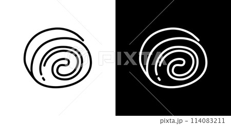 ロールケーキの線画アイコン 114083211