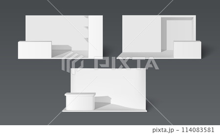 3D exhibition booth mockups set 114083581