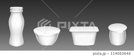 White plastic yogurt or cream cup package mockup 114083648