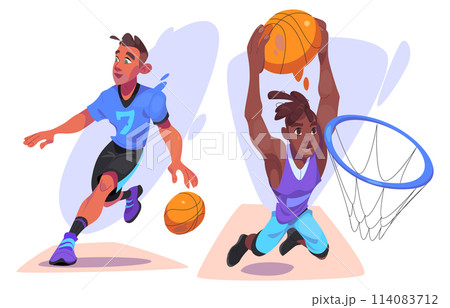 Basket ball player shot and sport illustration Basket ball player shot and sport illustration 114083712