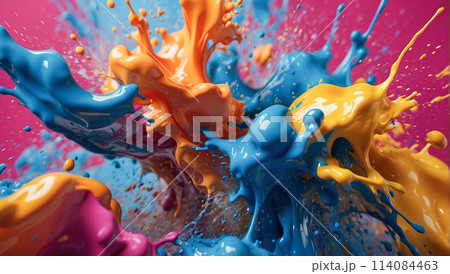 Rainbow background. Colorful paint splash. 114084463