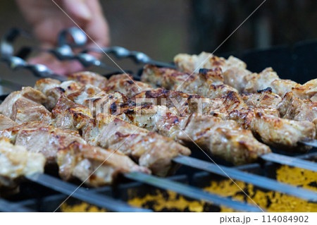 Sizzling BBQ Feast at Dusk 114084902