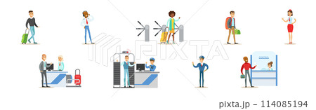 Different People Character in Airport Terminal Vector Set Different People Character in Airport Terminal Vector Set 114085194