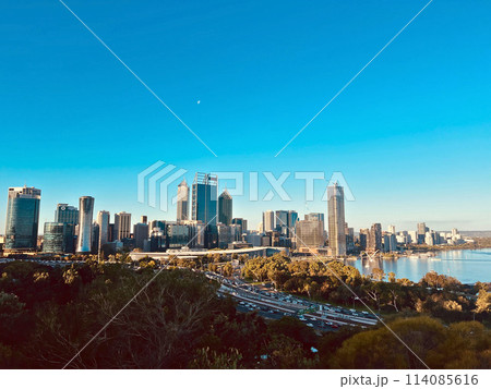 キングスパークから眺めるパースのビル群 114085616