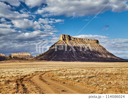 Factory Butte in Utah desert, USA 114086024