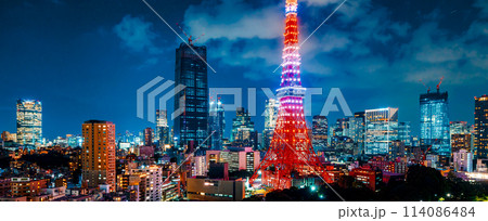 Aerial view of Minato, Tokyo, Japan Aerial view of Minato, Tokyo, Japan 114086484