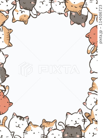 かわいい猫のフレーム 114086723
