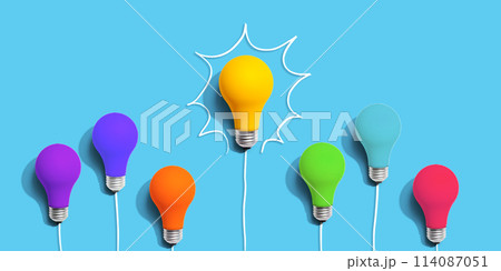 One out unique idea light bulb concept 114087051