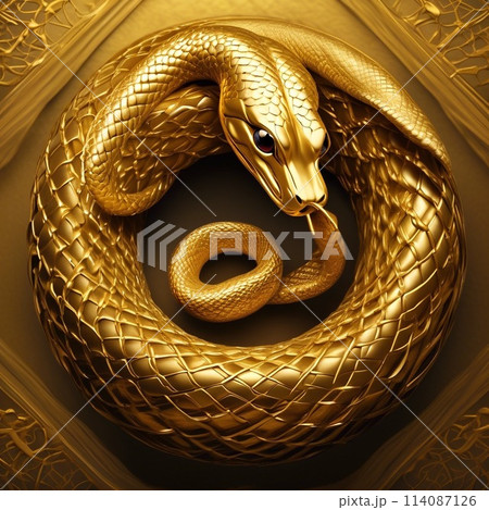 黄金の蛇のイラスト素材 [114087126] - PIXTA