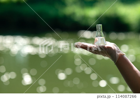 Sampling water for testing. Study of the quality of waste and drinking water. Water analysis 114087266