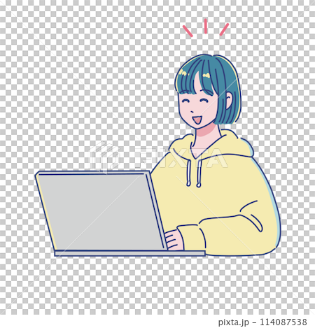 Young woman using a personal computer 114087538