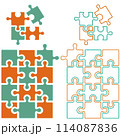 Puzzle pieces vector illustration two variants 114087836