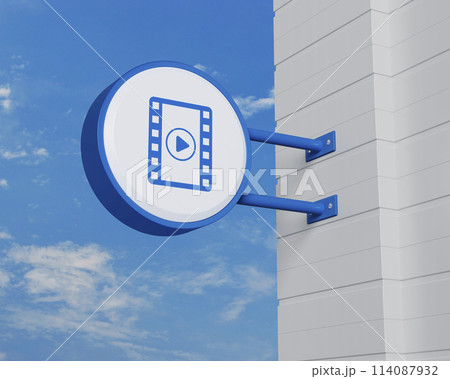 Business cinema online concept, 3D rendering Business cinema online concept, 3D rendering 114087932